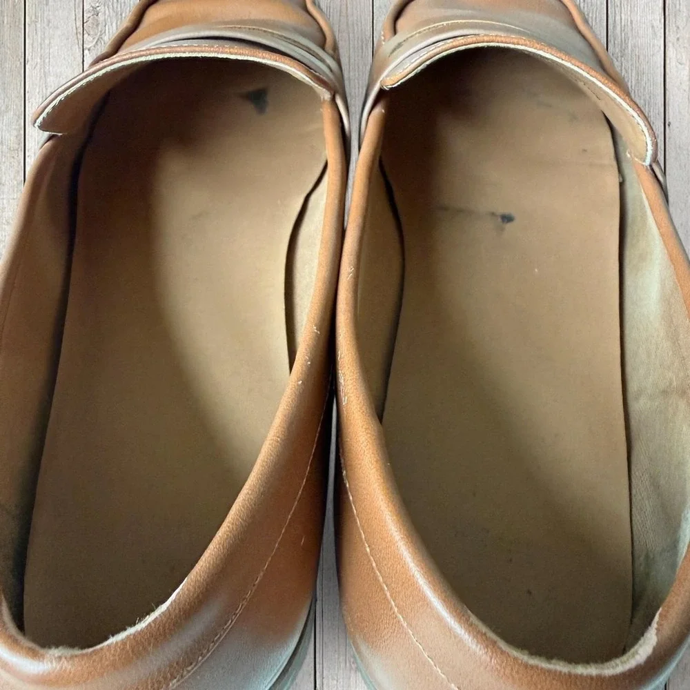 Women's Brown Penny Loafers Classic Preppy Slip On Shoes Size 8